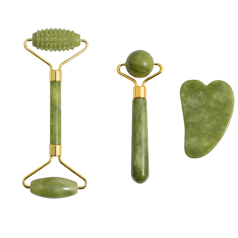 Jade Roller & Gua Sha For Facial - Reduce Puffiness & Wrinkles, Improve Skin's Elasticity, And Eliminate Toxins .