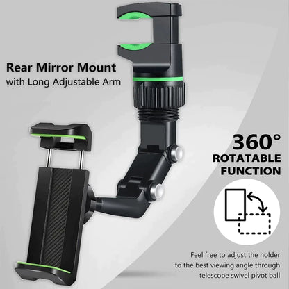 360 Car Rearview Phone Holder For all Smarphones