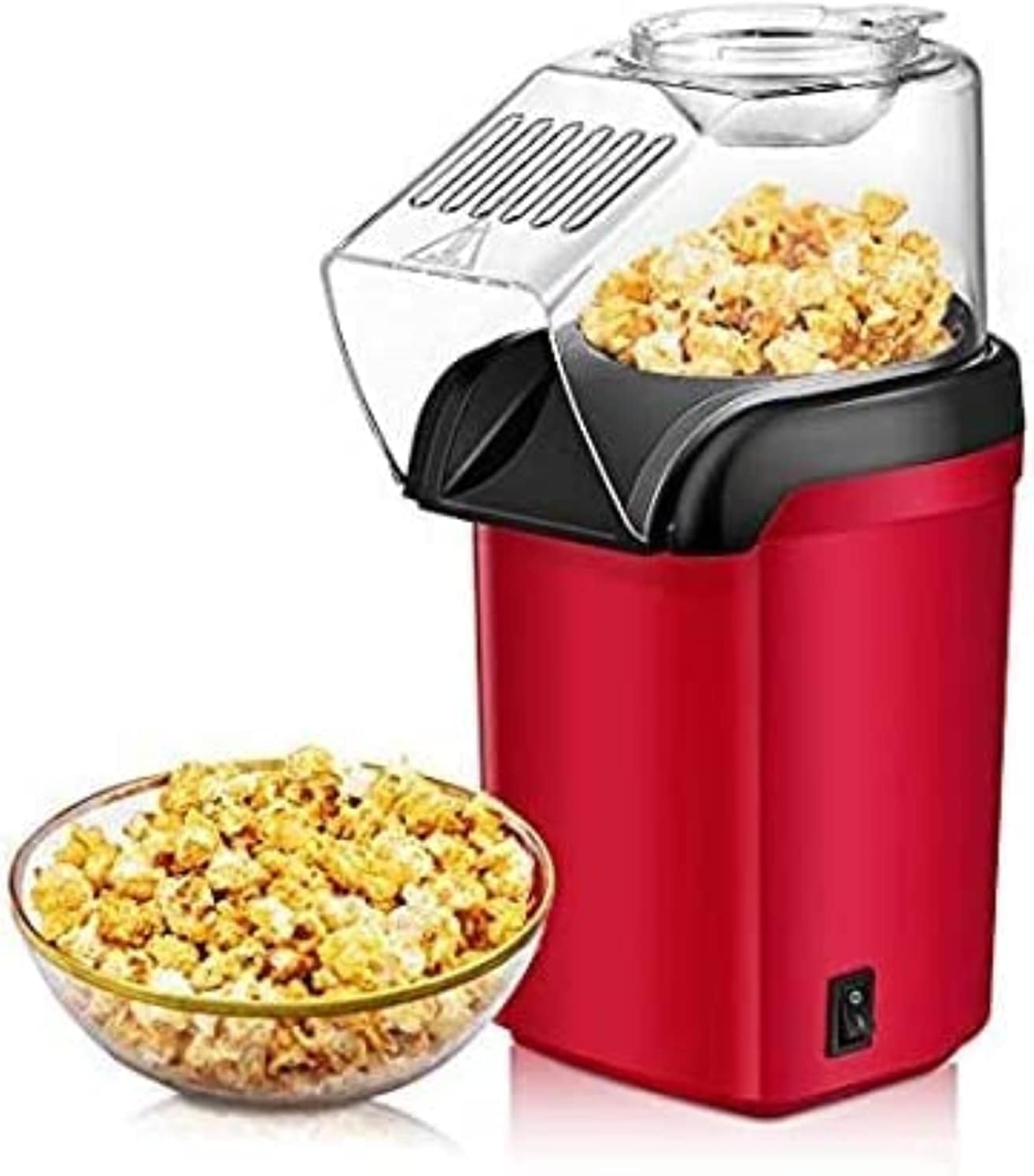 1200W Fast Popcorn Making Machine, Hot Air Popcorn Popper With Wide Mouth Design, Oil And Bpa Free