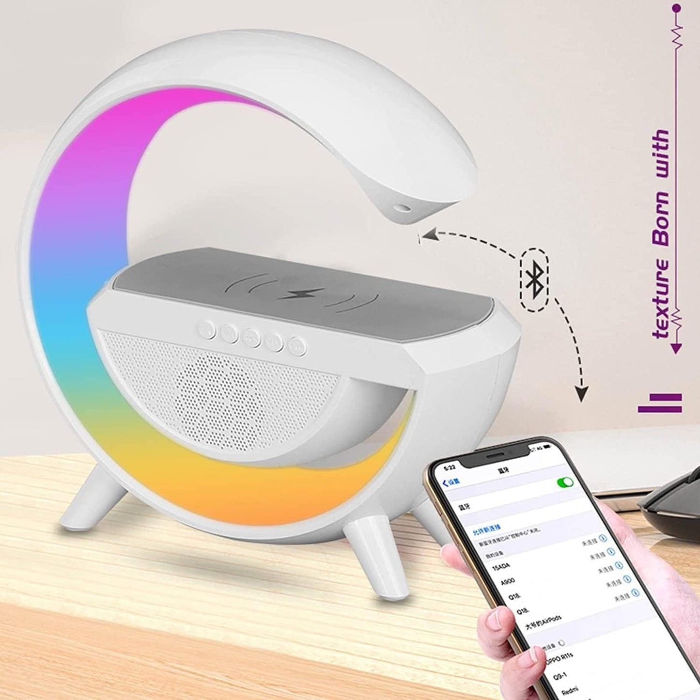 BT3401 LED Wireless Charging Bluetooth Speaker