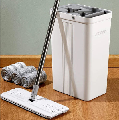 360-Degree Flat Mop With Bucket & Flexible Head (1 Free Microfibre Pad)