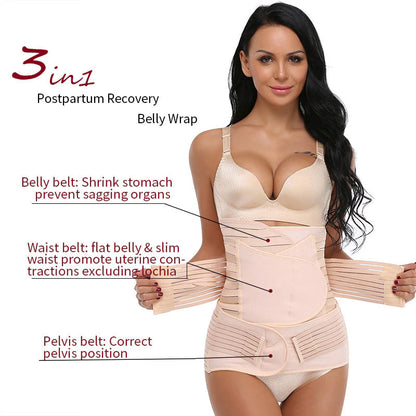 Postpartum Belt 3 in 1 Girdle Post Belly Belt After Birth Belly Band Postpartum Support C-Section Recovery Belt